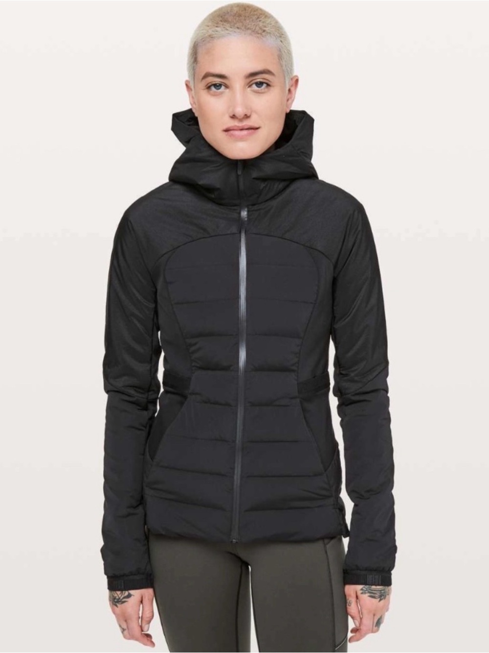 Women's Lululemon Down For It All Black Hooded Insulated Jacket Sz 4